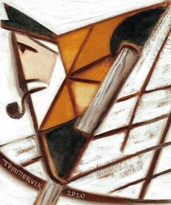 Nautical Gift for Sailor Old Sea Captain Oil Painting Rowboat Original Artwork - Image 1 of 1