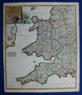 SOUTH WEST ENGLAND  WALES ANTIQUE MAP, 'Regni Angliae', original, De Wit, c.1680 - Image 1 of 4
