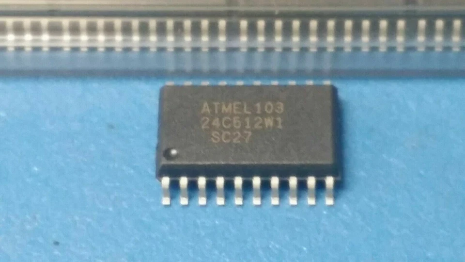 (10 PCS) AT24C512W1-10SC-2.7 ATMEL EEPROM, 64KX8, 2.7V, Serial, CMOS, SOIC-20 - Image 1 of 3