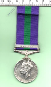 GENUINE SILVER MALAYA POLICE GENERAL SERVICE MEDAL AND RIBBON 1918-1962 (239) - Picture 1 of 2