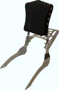 Studded Sissy Bar/Backrest/Luggage Rack - Kawasaki Vulcan 900 VN900 - Picture 1 of 10