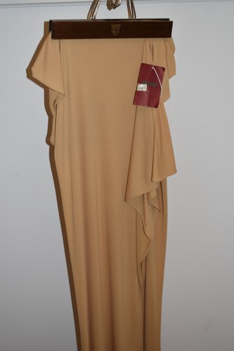 Abito firmato $780 nuovo con etichette * Kenzo * beige massiccio oro spalle taglia 42 EU 6 US