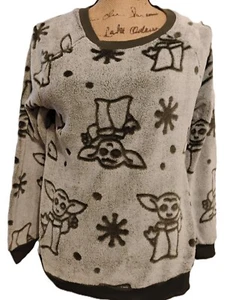 Star Wars Baby Yoda The Mandalorian grau/schwarz T-Shirt Gr. S plüschartiges Material - Bild 1 von 3