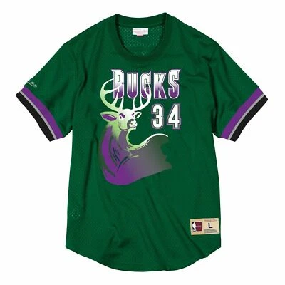 MITCHELL & NESS MILWAUKEE BUCKS #34 Ray Allen MESH Crew-neck JERSEY NBA - Image 1 of 2