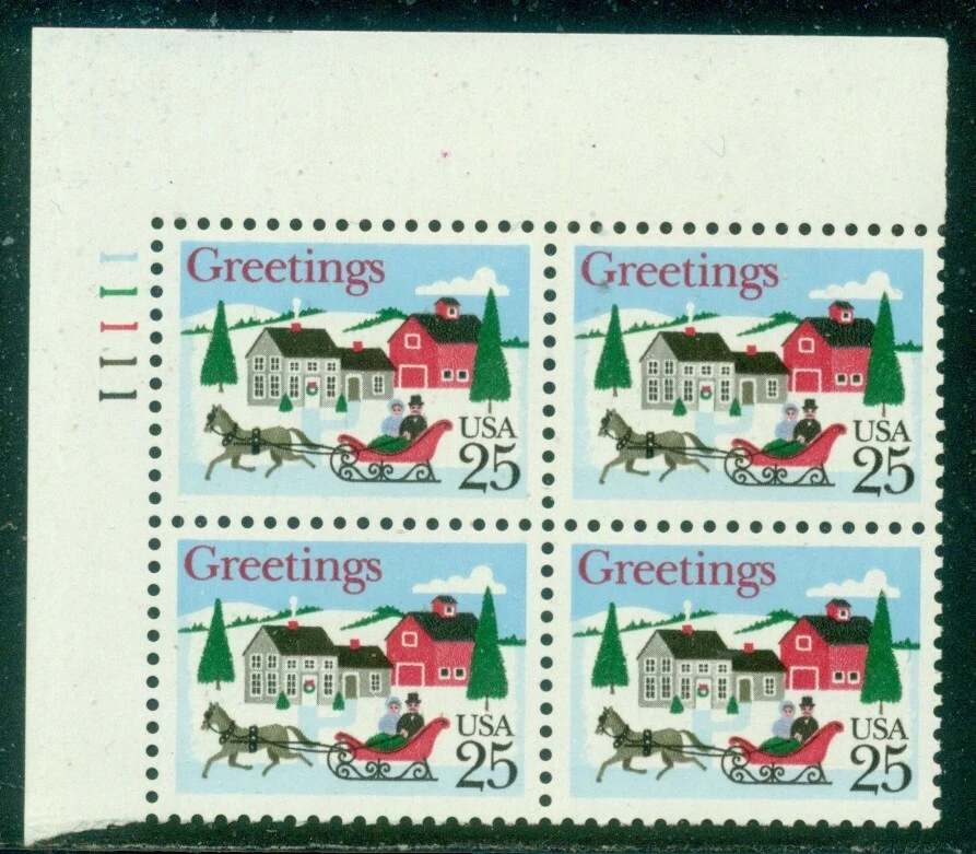 SCOTT # 2400 PLATE BLOCK, ONE-HORSE OPEN SLEIGH, MINT, OG, NH, GREAT PRICE! - Image 1 of 1