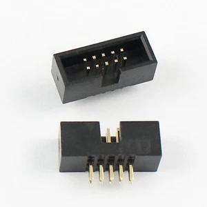 5Pcs 1.27mm Pitch 2x5 Pin 10 Pin Straight Male Shrouded Box Header IDC Connector - Picture 1 of 6