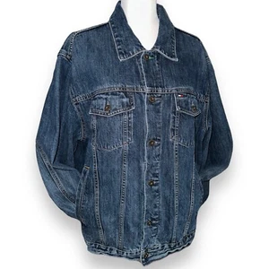 Tommy Hilfiger Denim Jeansjacke Y2K Herren Blau Wappen Logo XL - Bild 1 von 15
