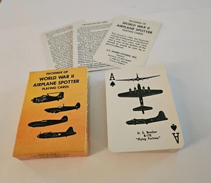 WWII AIRPLANE SPOTTER PLAYING CARD DECK 1990 FACSIMILE USA UNITED STATES PLANES - Picture 1 of 10