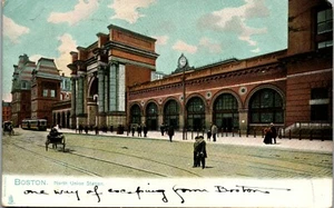 Boston MA. North Union Station Street Scene1906 UDB Vintage Postcard UU1 - Picture 1 of 2