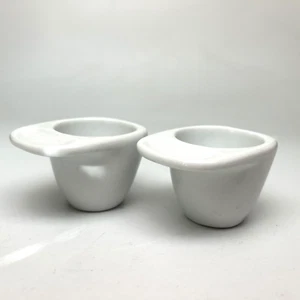 IKEA 365+ "PLOCKA" Set di 2 PORTABICCHIERI UOVO - Ceramica bianca con manico - Foto 1 di 6
