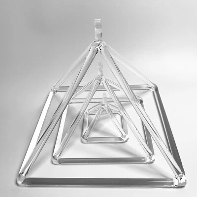 4"6"9" set of 3pcs Quartz crystal singing pyramids - Image 1 of 4