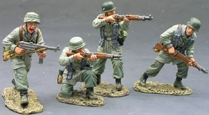 KING & COUNTRY WW2 GERMAN FALLSCHIRMJAGER FJ005-07 FJ RETURNING FIRE - Picture 1 of 1