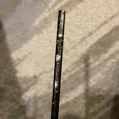 Antiguo Palo de Pelo Japonés Abulón en Madera Colocada Accesorio Bollo Asiático Negro Foto 1 de 4