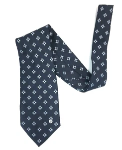 Gianni Versace Classic V2 Silk Handmade Neck Tie Geometrical Dark Blue #6162 - Picture 1 of 2