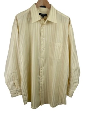 Pronto Uomo Couture Yellow Two Tone Button Up Dress Shirt Mens 17 1/2- 32/33 - Image 1 of 4