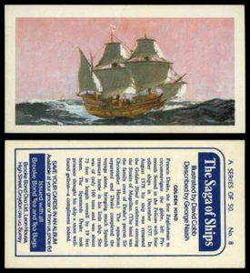 Golden Hind #8 The Saga Of Ships 1970 Tea Card - Picture 1 of 1