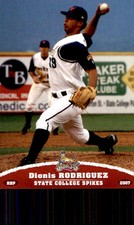 2007 State College Spikes Grandstand 22 Dionis Rodriguez Dominican Republic Card
