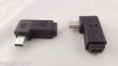 10pcs USB 2.0 Mini 5 Pin Male To Mini 5 Pin Female Right Angle Adapter Connector - Image 1 of 4