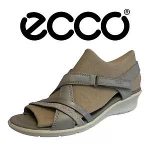 Ecco Felicia Sandal Wm Size 41 (US 10-10.5) Gray Leather 216513 Gravel Moon Rock - Picture 1 of 10