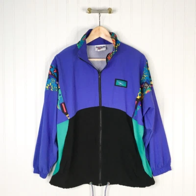 Chaqueta Bomber Activa Cortavientos Reebok Vintage Retro Colorblock Malla Cremallera S Foto 1 de 4