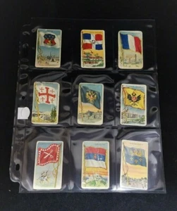 9 Vintage kleine Zigarren Sammelkarten Flaggen aller Nationen Paris Jerusalem Russland - Bild 1 von 2