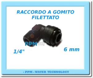 RACCORDO ADATTATORE  A GOMITO, OSMOSI JOHN GUEST D. 6 mm X 1/4"  MASCHIO   - Picture 1 of 2