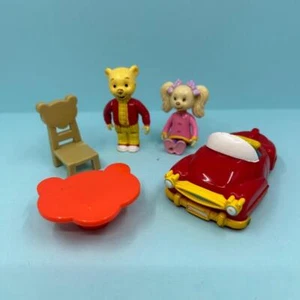 Retro Rupert The Bear & Friends Ping Pong Toy Figures Car Furniture Playset - Picture 1 of 5