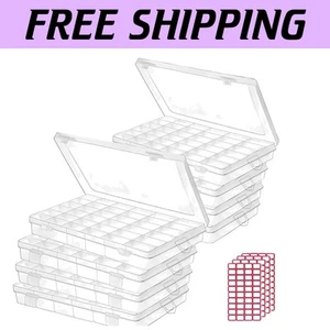 Adjustable Dividers in 8-Pack Craft Storage Containers - Perfect for Small Items - Picture 1 of 8