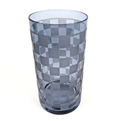 Mackenzie Childs Dashing Check Blue Highball Glass Discontinued Replacement - Image 1 of 4