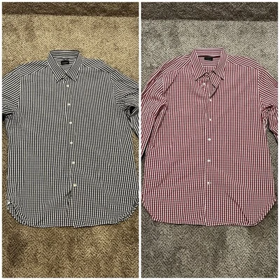 Camisas de vestir Ermenegildo Zegna Su Misura azul/rojo a cuadros para hombre XL? LOTE DE 2 Foto 1 de 4