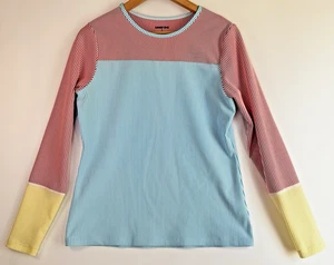 Lands End Girls Seersucker Rash Guard Swim Shirt Medium 10 12 Long Sleeve UPF 50 - Picture 1 of 11