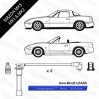 Mazda MX5 7mm HT Leads in Blue with extenders Mk1 and Mk2 1.6 and 1.8 inc 16v