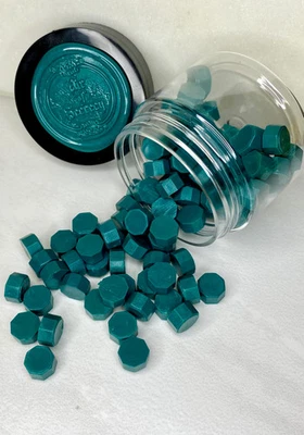 100个Viridian绿色密封蜡珠 — 第 1/3 张图片