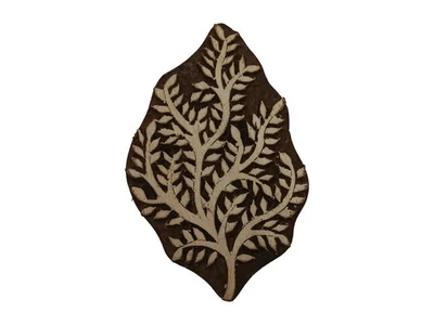 Seaweed Seaside Stamp 5.3 x 8.2 cm Indian Hand Carved Wooden Printing Block - Image 1 of 3