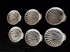 6er Set Vintage International Silber Glas Muschel Untersetzer/Strukturglas - Bild 1 von 3