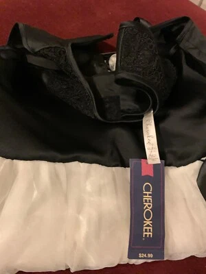 Vestido de tul floral blanco y negro forrado formal Cherokee Target para niña XL-14/16 Foto 1 de 4