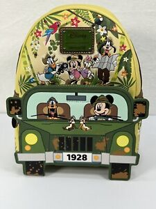 Loungefly Disney Mickey Friends Jungle Safari Glow in the Dark Mini Backpack NWT