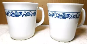 Corning~USA Old Town Blue Onion Coffee Cups Microwave Safe Vintage - Picture 1 of 23