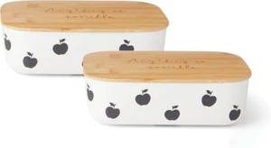 KATE SPADE NEW YORK Apple Toss Lunch Set Of Two Containers with Lid  -Lenox - Picture 1 of 1
