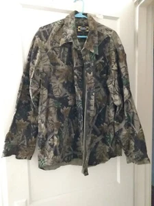 Master Sportsman Woodland Camo Heavy Shirt 100% Cotton Men's Sz Xl Button Up - Picture 1 of 7