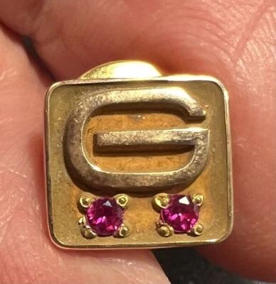 General Tire 10K Gold Ruby Service Pin Tie Tack In Original Box - Image 1 of 4