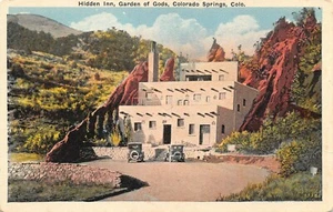 Hidden Inn Garden of The Gods Colorado Springs, CO Vtg 1920's Postcard  - Picture 1 of 2