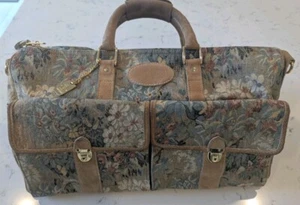FRENCH LUGGAGE CO El Portal Floral Paradise SUEDE TAPESTRY Duffle Bag - Picture 1 of 15