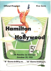 1951 Oct 19 \ HOLLYWOOD vs HAMILTON California H.S. football program COCA-COLA - Picture 1 of 3