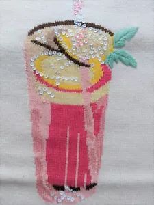 1X Lisa Todd Sommer Schlucke Pailletten dünner Baumwollpullover rosa Honig Limonade Neu mit Etikett - Bild 1 von 9