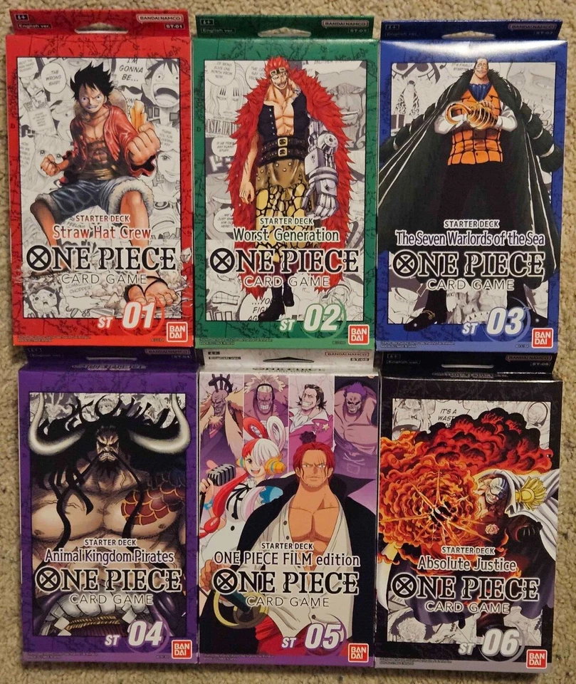 6x Starter Decks One Piece TCG Set ST01, ST02, ST03, ST04, ST05, ST06 Mint - Image 1 of 1
