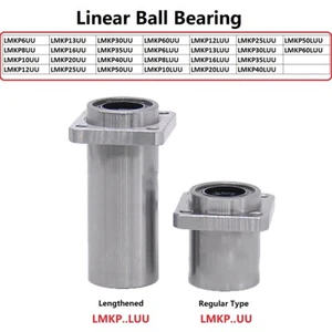LMKP 6mm - 60mm Inner Diameter Square Flange Linear Motion Bushing Ball Bearing - Picture 1 of 4