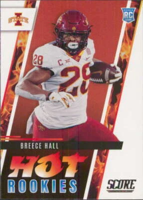 2022 Score Hot Rookies #HR5 Breece Hall Iowa State Cyclones Rookie - Image 1 of 2