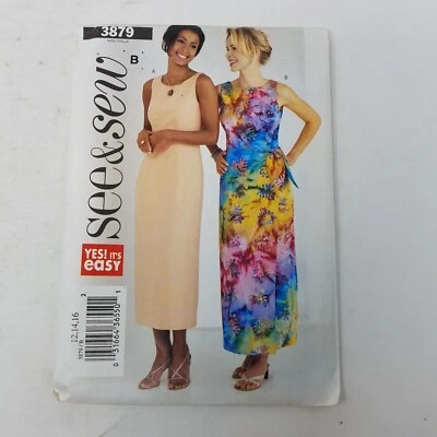 BUTTERICK See & Sew Yes its Easy Sewing Pattern 3879 Women 12 14 16 Tank Dress - Image 1 of 4