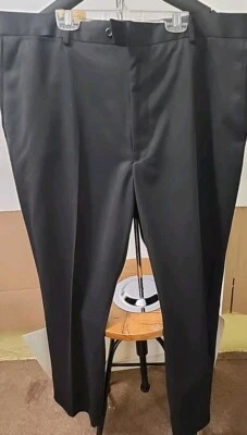 Nuevo con etiquetas Pantalones de Vestir Braggi Para Hombres Negros 40x30 Informales Trabajo Formal Clásico Frente Plano Foto 1 de 3